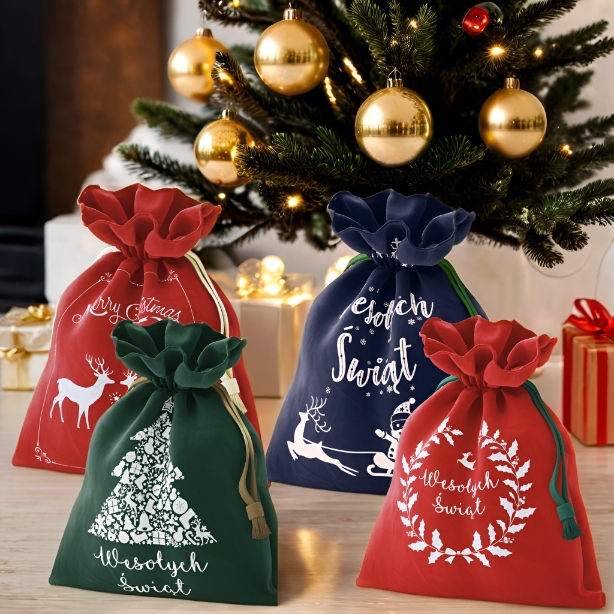 Torba worek torebka opakowanie na prezenty prezent świąteczna 30X45 Zestaw