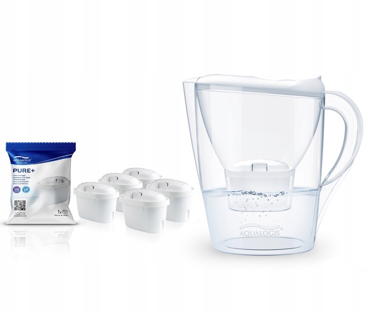 DZBANEK FILTRUJĄCY AQUALOGIS Biały + 12 filtrów PURE+