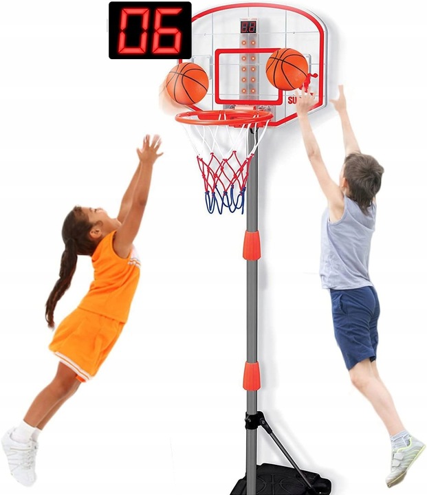 ZESTAW DO GRY W KOSZYKÓWKĘ w domu DUŻA KOSZYKÓWKA + PIŁKA cyfrowy licznik