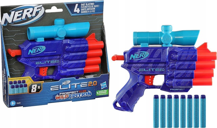 PISTOLET NERF ELITE 2.0 PROSPECT QS-4 WILD EDITION +CELE +OPASKA +STRZAŁKI