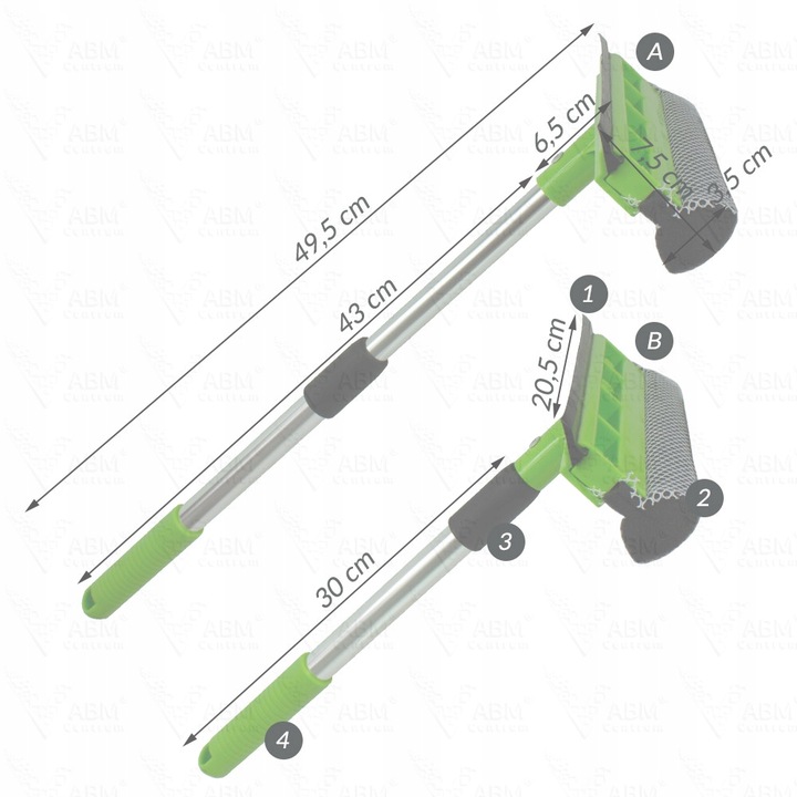 Ściągaczka teleskopowa 49 cm gąbka z mikrofibry DUŻA ściereczka do mycia