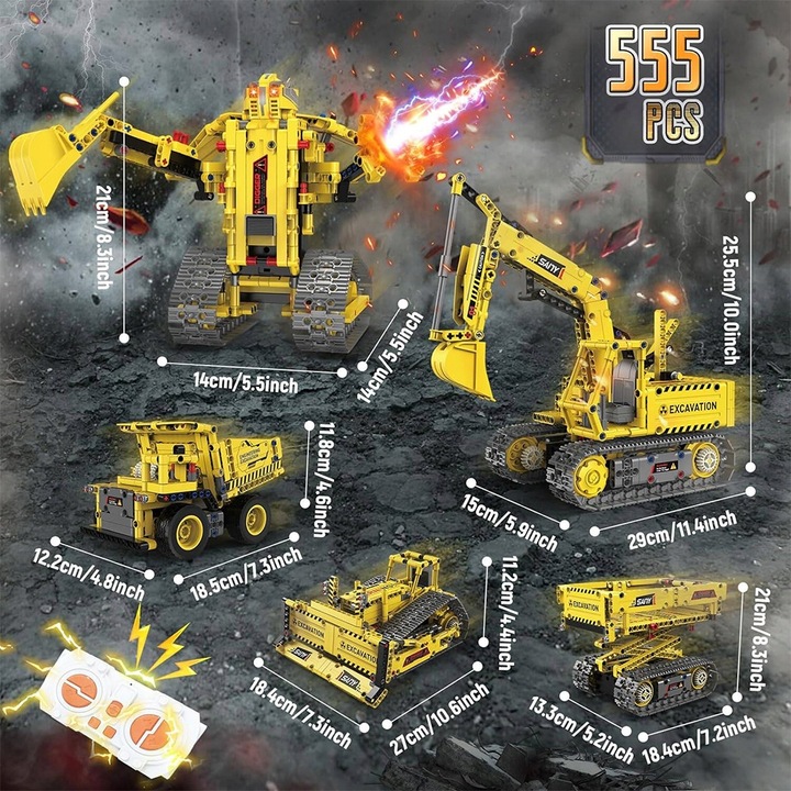 PROGRAMOWALNY ROBOT DUŻY ZESTAW KONSTRUKCYJNY APP I PILOT KONTROLA 555EL