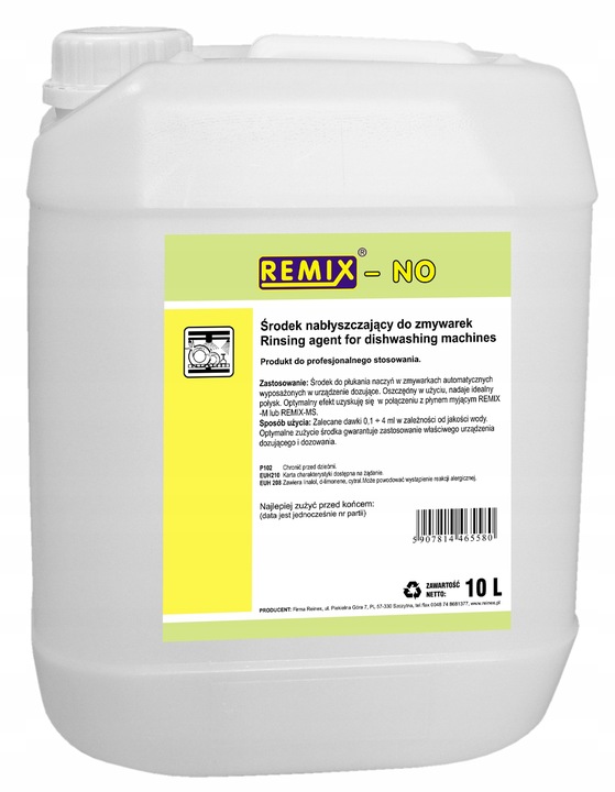 Płyn nabłyszczający do zmywarek Remix NO 10L