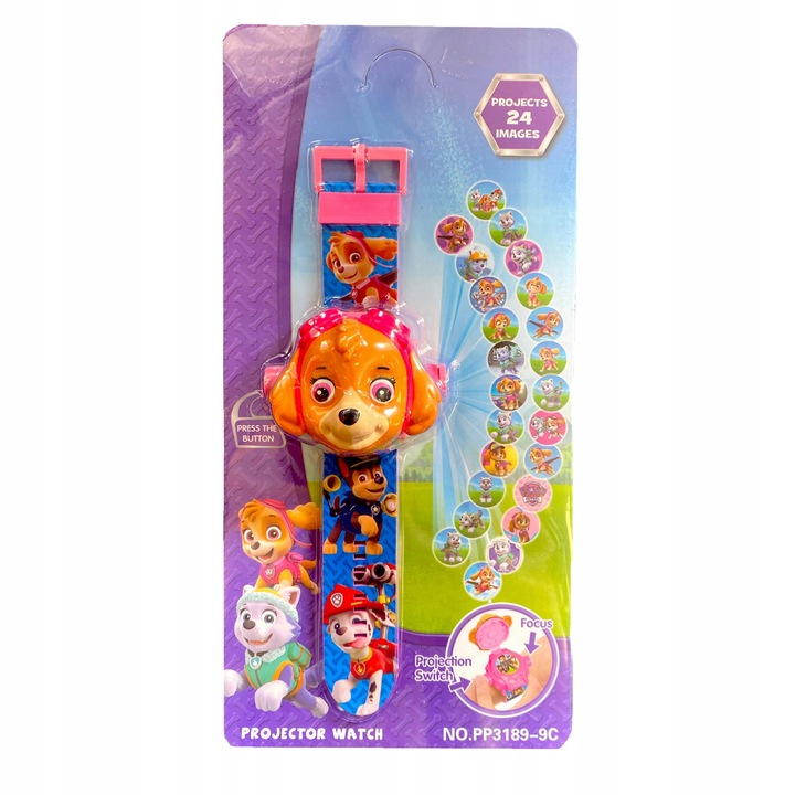 ZESTAW PSI PATROL WALKIE TALKIE + ZEGAREK Z PROJEKTOREM SKYE DLA DZIECI