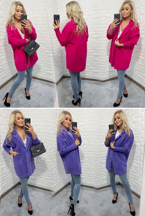 Sweter ALPAKI kurtka WEŁNA MODNE KOLORY oversize