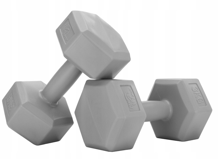 Zestaw Hantli Hantle Bitumiczne Ciężarki do Ćwiczeń Fitness Siłownia 2x 3kg