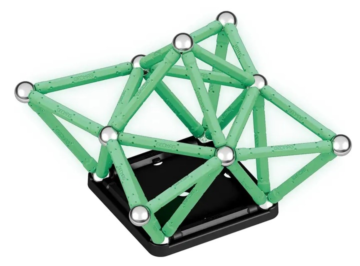 Klocki magnetyczne Geomag Glow Recycled 60el. 60