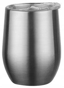 Kubek termiczny do Yerba Mate Kawy Herbaty z pokrywką srebrny 350ml