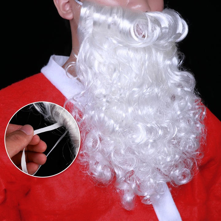 PERUKA I BRODA ZESTAWU ŚWIĘTEGO MIKOŁAJA STRÓJ ŚWIĘTY MIKOŁAJ BOŻ