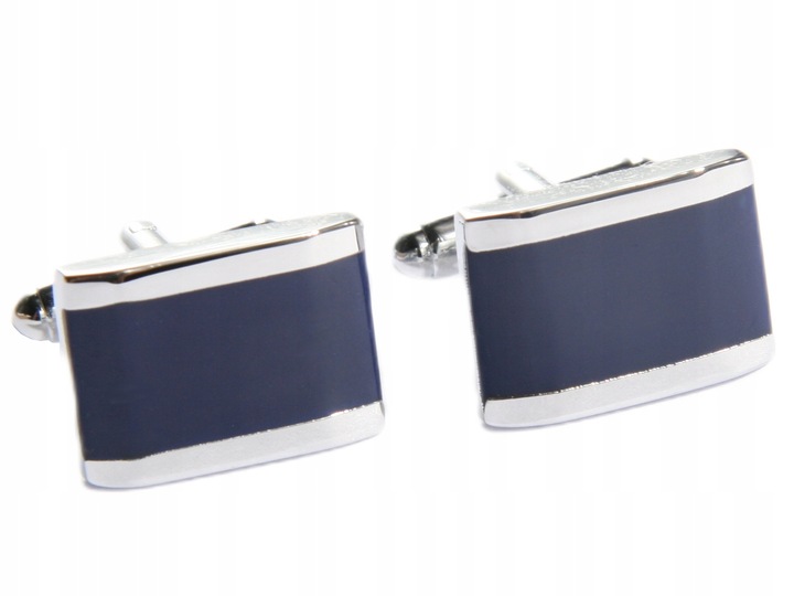 SPINKI DO MANKIETÓW DO KOSZULI SREBRNE GRANATOWE 472