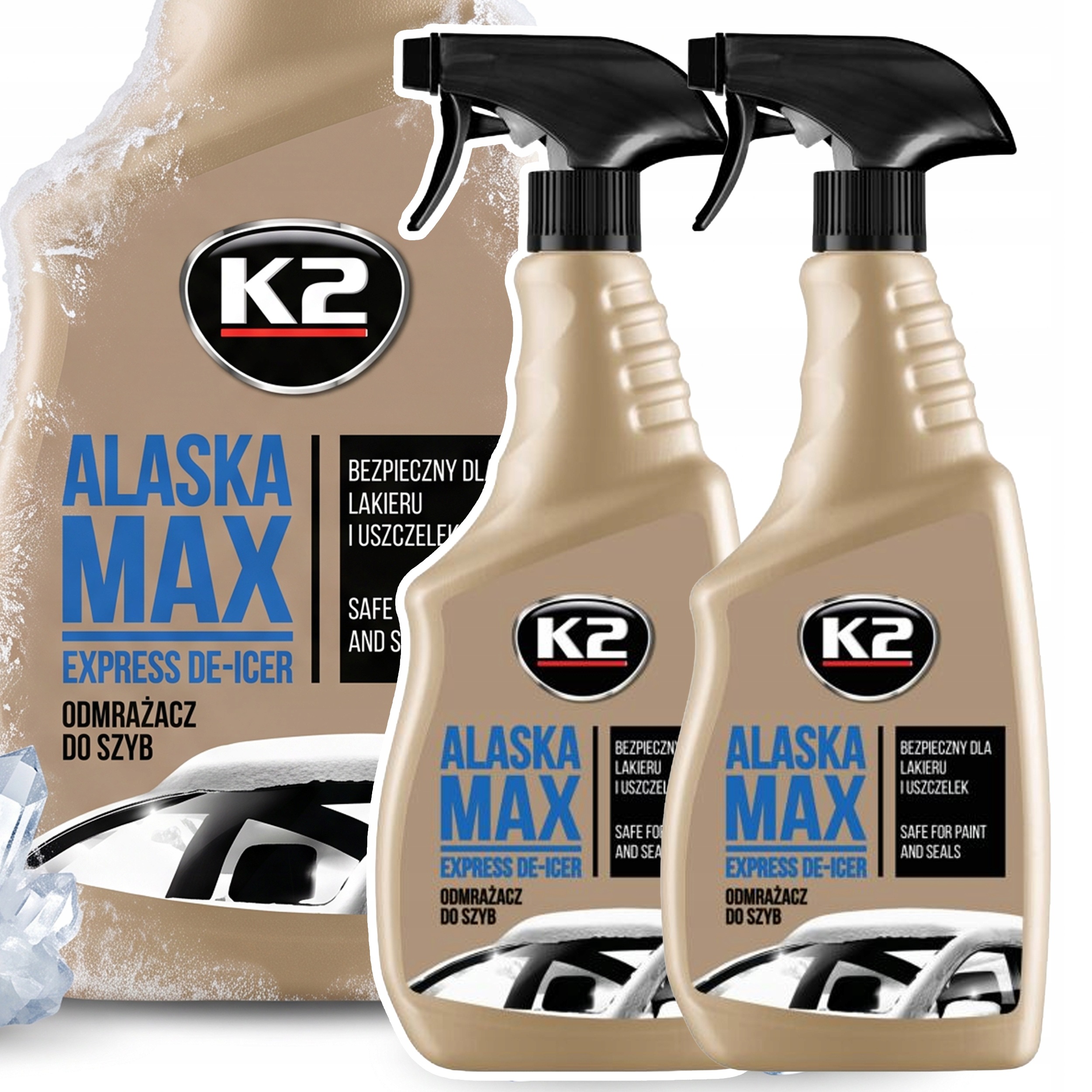 K2 Alaska Max — odmrażacz do szyb 2 × 700 ml
