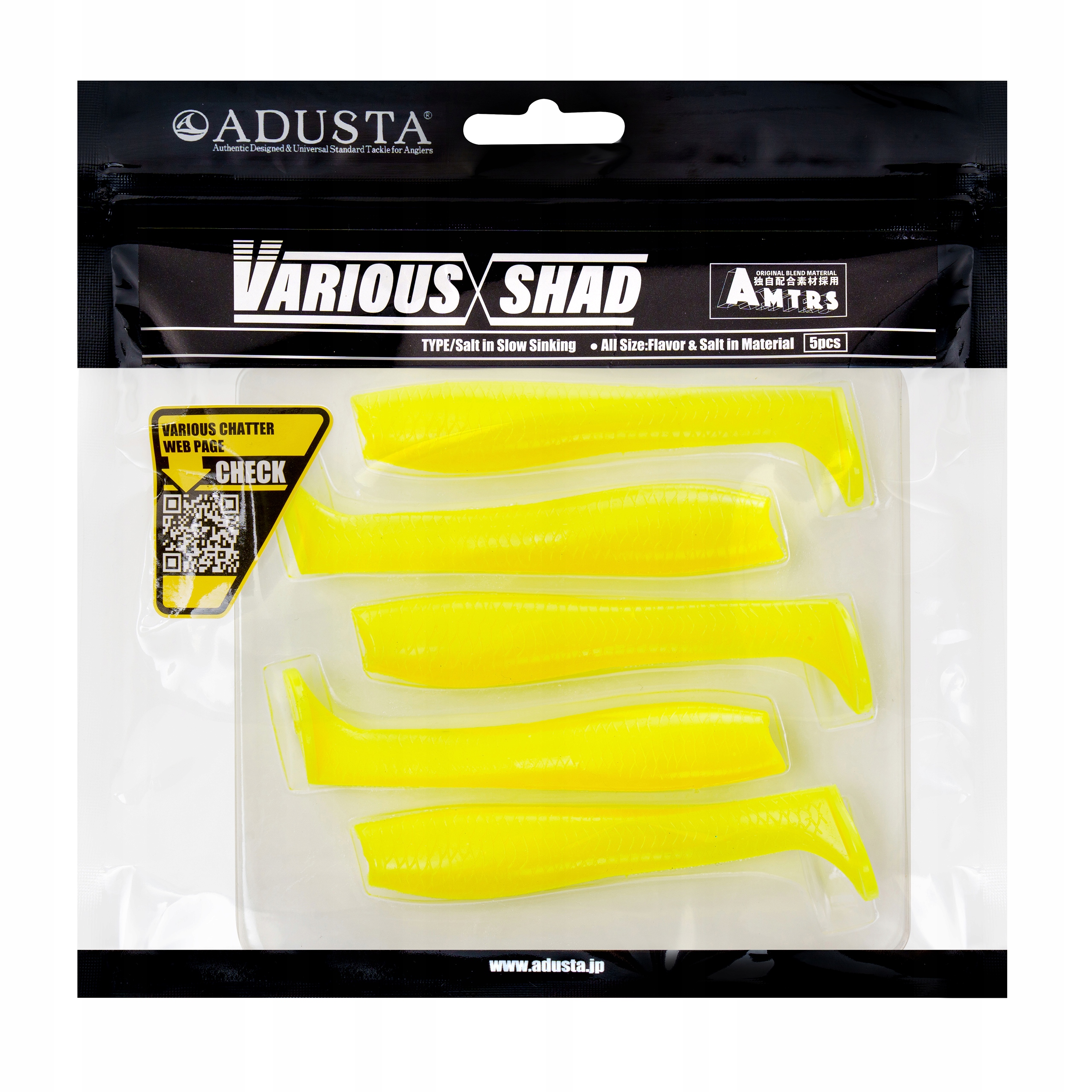 ADUSTA VARIOUS SHAD 4" 10CM, 117 CHART WHITE