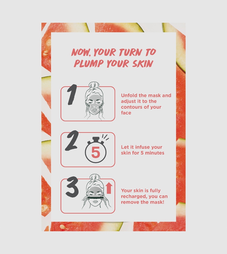 Garnier Skin Active Maska Do Twarzy, 1% Kwasu Hialuronowego I Arbuz