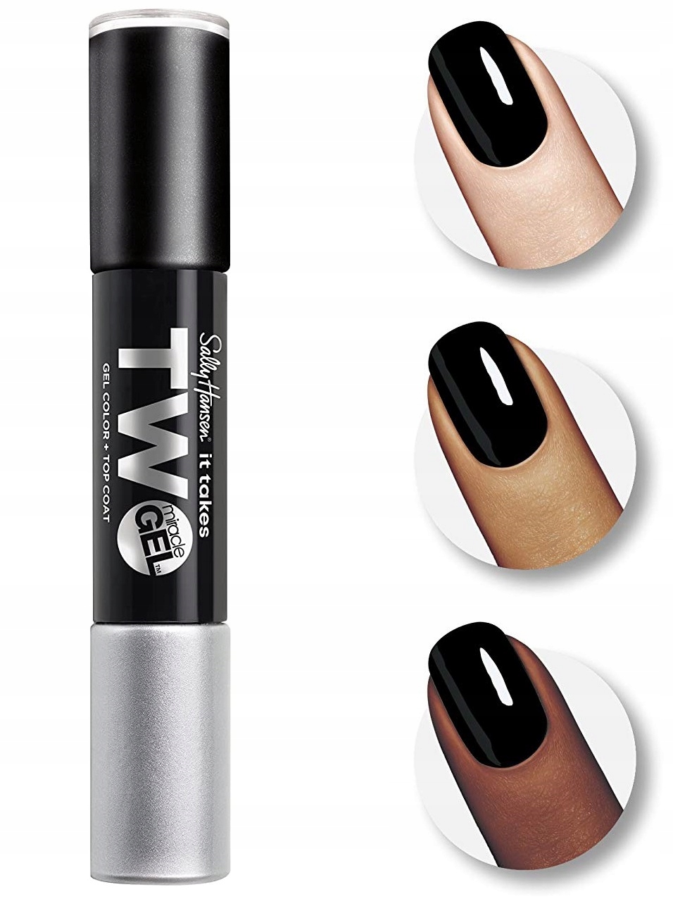 Sally Hansen Miracle 990 Onyx-Pected 7,5 Ml Żelowy Lakier Do Paznokci 2 W 1