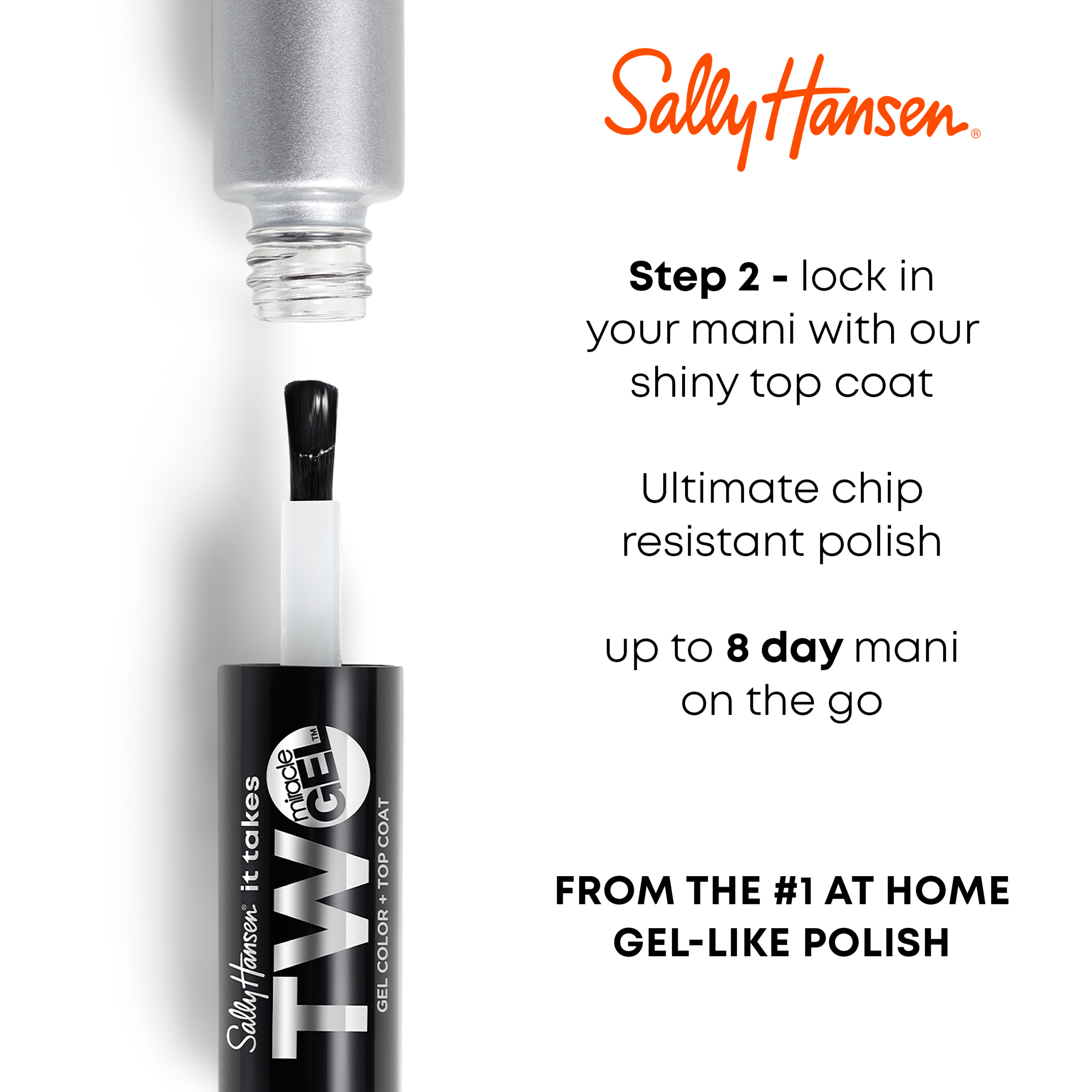 Sally Hansen Miracle 990 Onyx-Pected 7,5 Ml Żelowy Lakier Do Paznokci 2 W 1