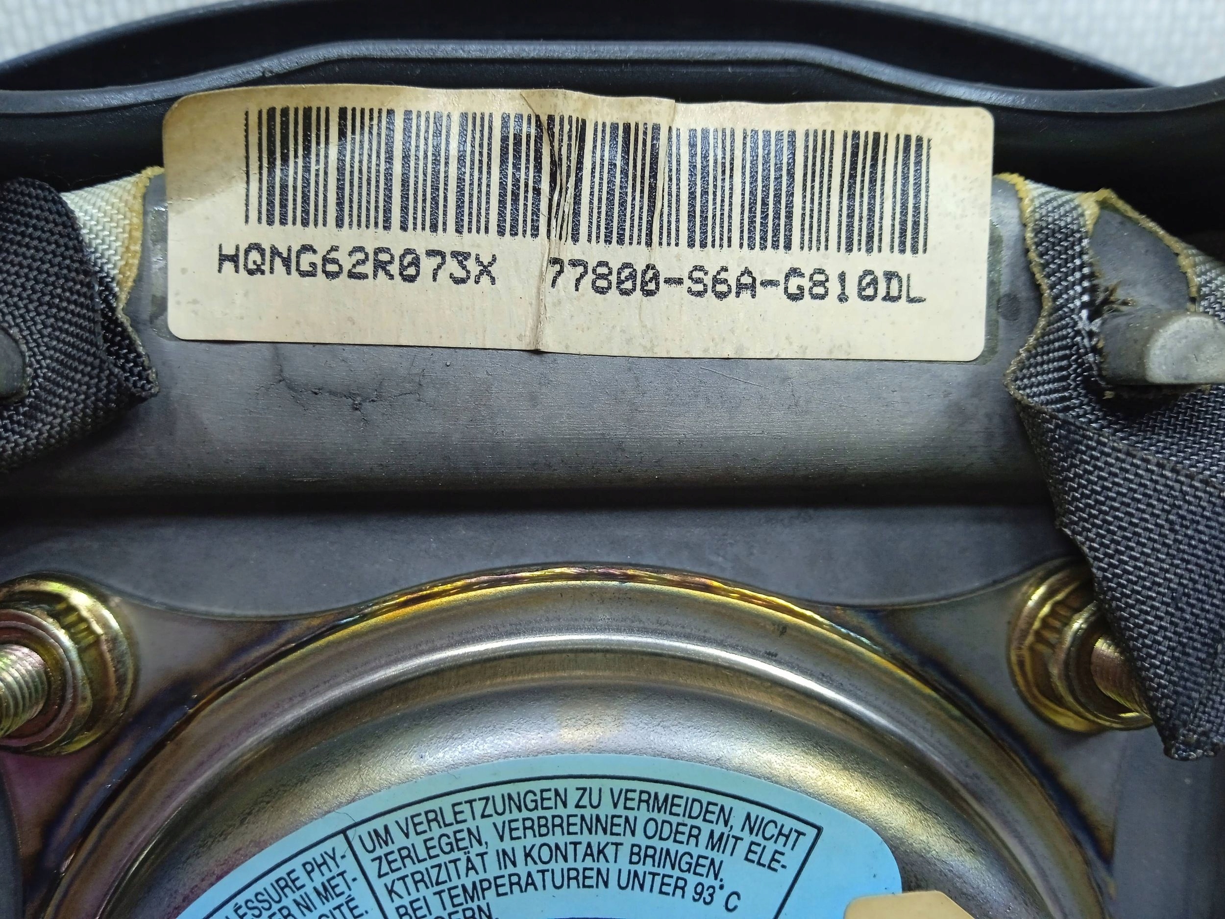 AIRBAG PODUSZKA KIEROWCY 77800-S6A-G810DL HONDA CIVIC VII