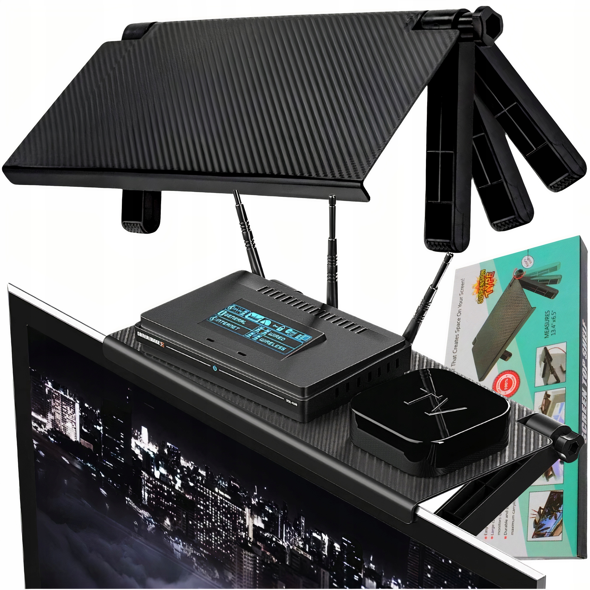 PÓŁKA NAKŁADANA NA MONITOR TV UCHWYT DEKODER DVB-T