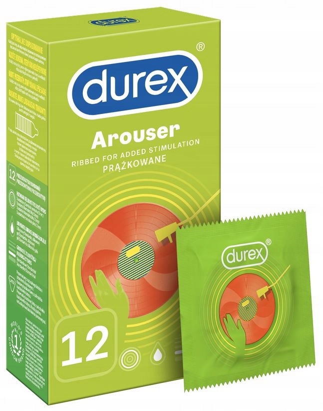 DUREX Arouser 12szt Stymulując + Żel Intymny Strawberry Truskawka 50ml