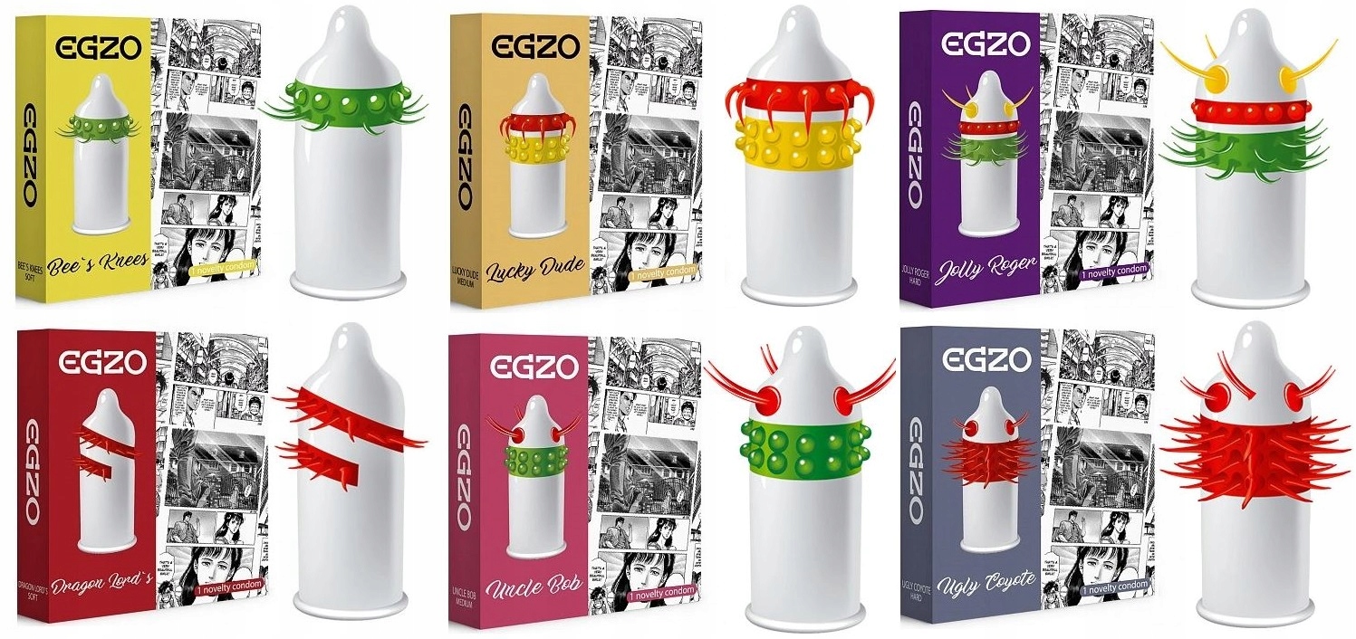 EGZO 6szt Stymulujące Kolce Wypustki 2X soft 4X medium