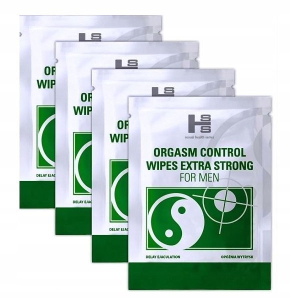 4x Orgasm Control Delay Wipes Chusteczki Opóźniające Wytrysk SHS