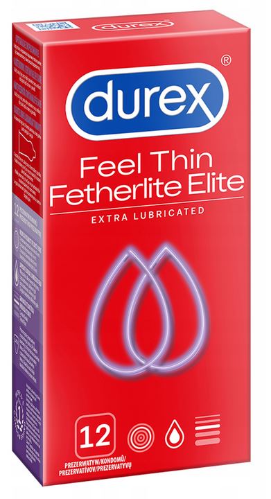 DUREX Fetherlite Elite Prezerwatywy Cienkie i Nawilżane 12szt