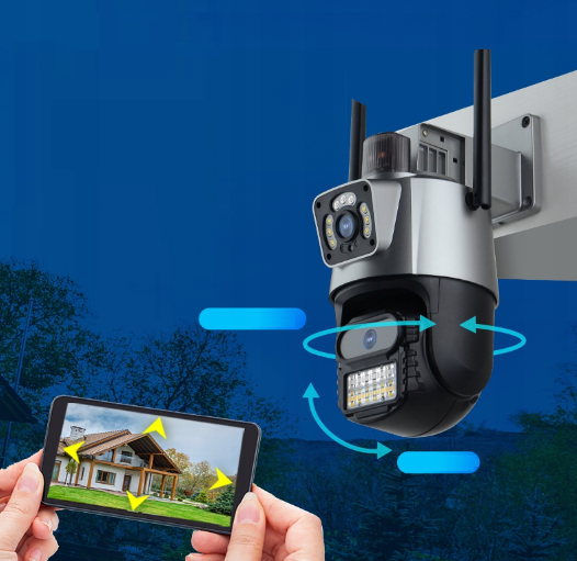 KAMERA PODWÓJNA ZEWNĘTRZNA OBROTOWA WIFI IP FULL HD MIKROFON