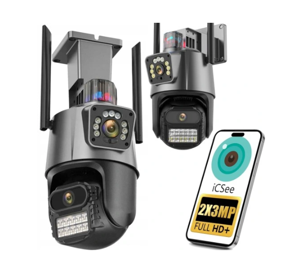 KAMERA PODWÓJNA ZEWNĘTRZNA OBROTOWA WIFI IP FULL HD MIKROFON