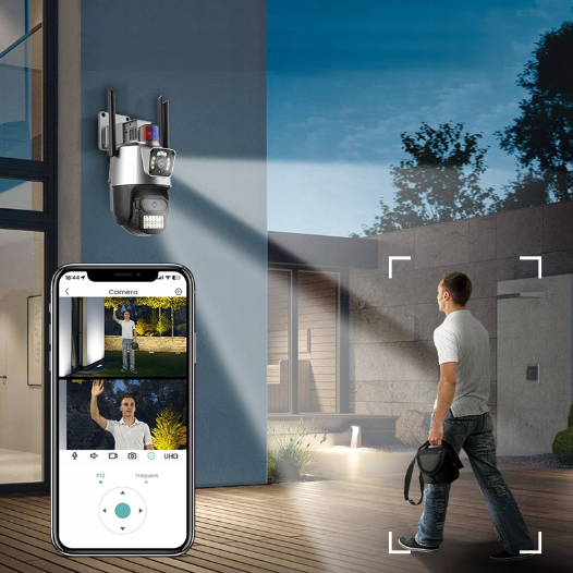 KAMERA PODWÓJNA ZEWNĘTRZNA OBROTOWA WIFI IP FULL HD MIKROFON
