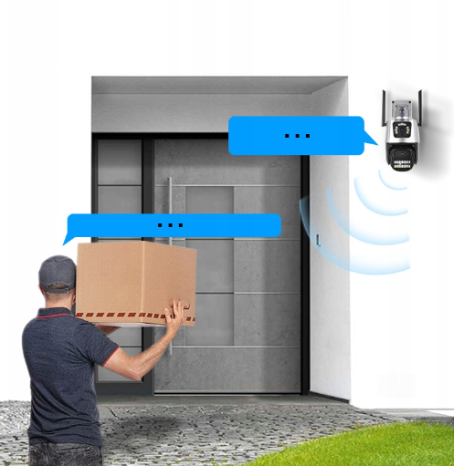KAMERA PODWÓJNA ZEWNĘTRZNA OBROTOWA WIFI IP FULL HD MIKROFON