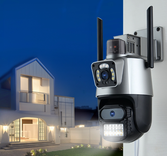 KAMERA PODWÓJNA ZEWNĘTRZNA OBROTOWA WIFI IP FULL HD MIKROFON