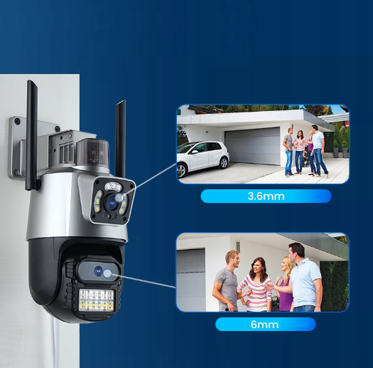 KAMERA PODWÓJNA ZEWNĘTRZNA OBROTOWA WIFI IP FULL HD MIKROFON