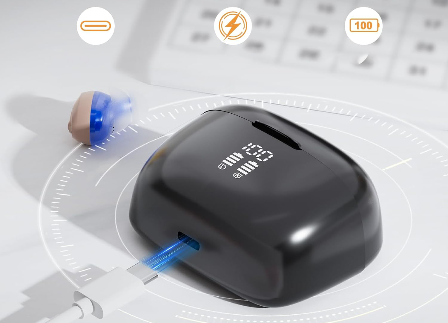 UŻYWANE/NIEKOMPLETNY Aparat słuchowy JYYRC VHP-1633 dla dorosłych/seniorów