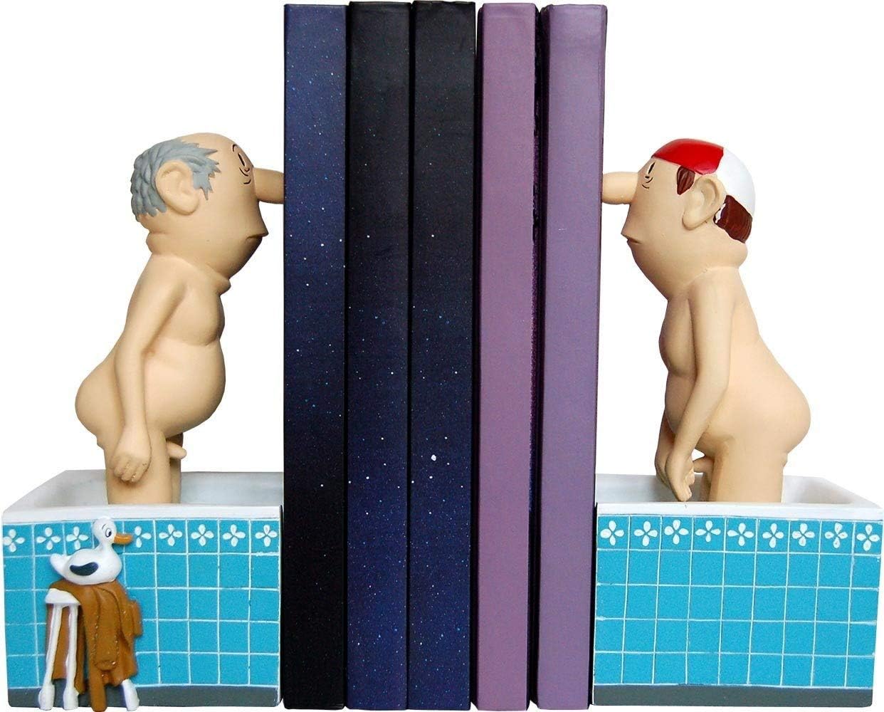 Podpórka do książek Inkognito Loriot „Men in the bath” 17 cm kolorowa