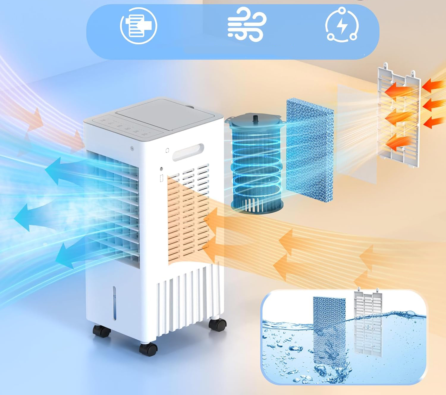 Klimatyzator przenośny 4w1 A++ Eysddifr YZ-1000R (z defektem)