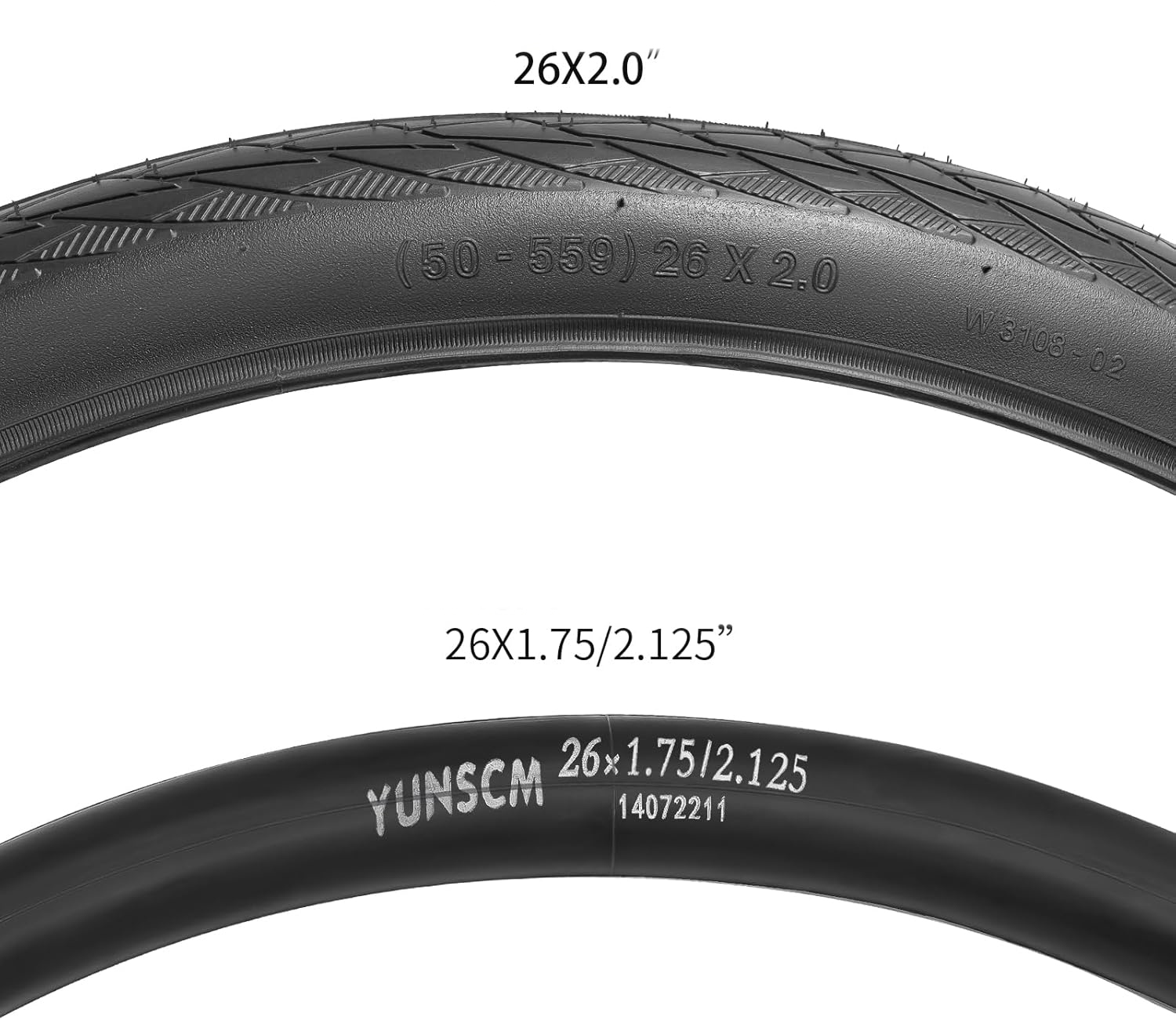 Zestaw 2 opon rowerowych YunSCM 26x2.0 z dętkami AV 32 mm do MTB