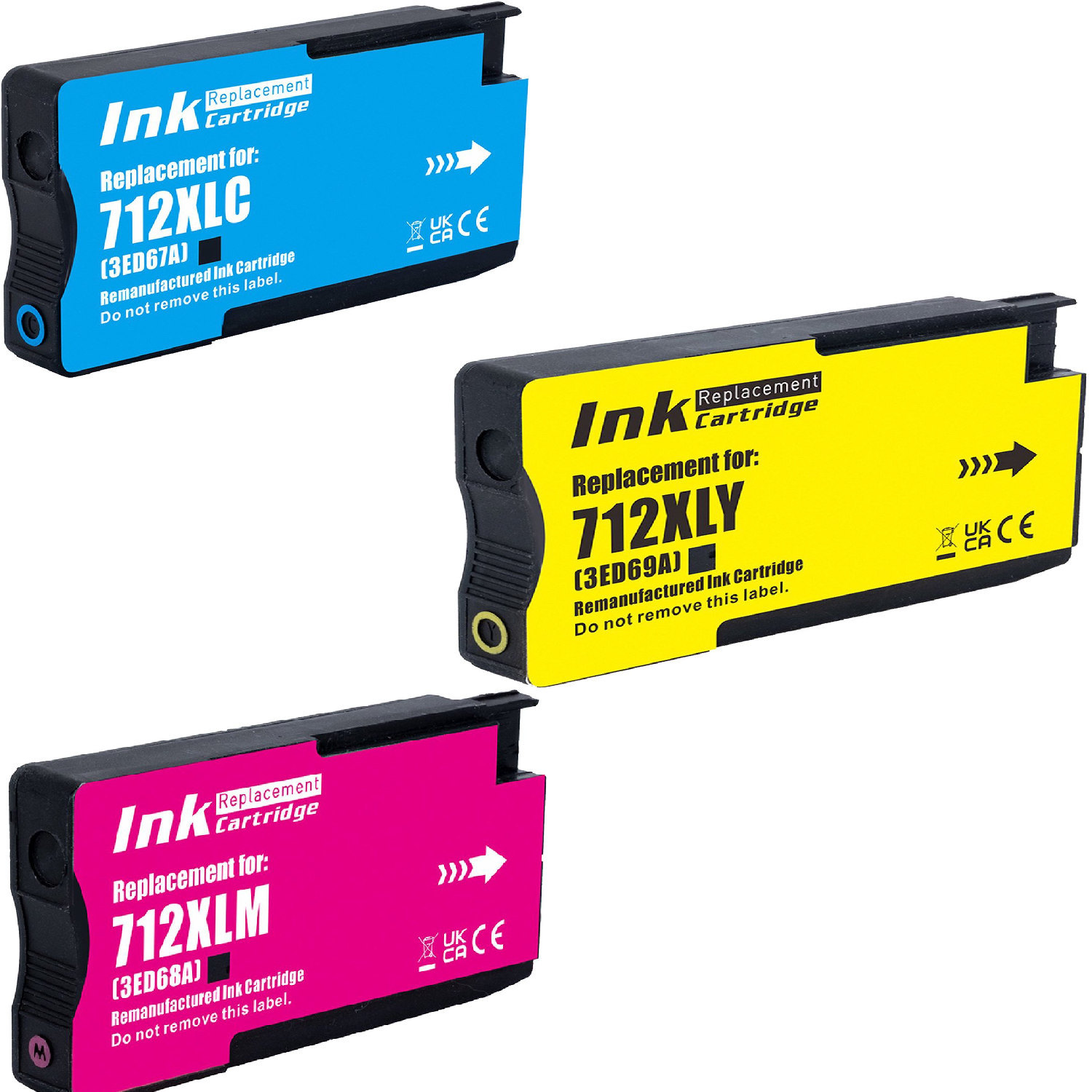 Komplet 3 tuszy LCL 712XL CMY – Cyan, Magenta, Yellow do HP DesignJet