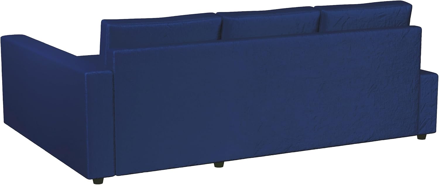 Pokrowiec na sofę Friheten z narożnikiem lewostronnym welurowy niebieski
