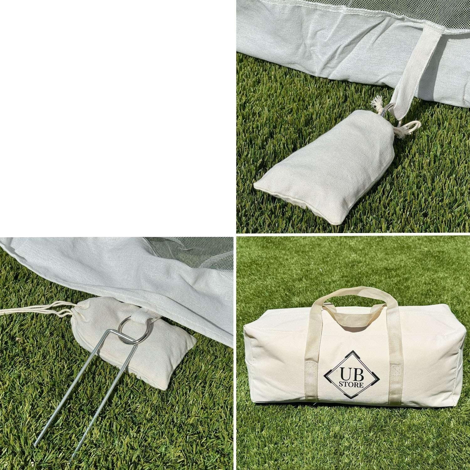 Moskitiera 4.5×2.5 m UB-STORE biała do tarasu altany i ogrodu POWYSTAWOWA