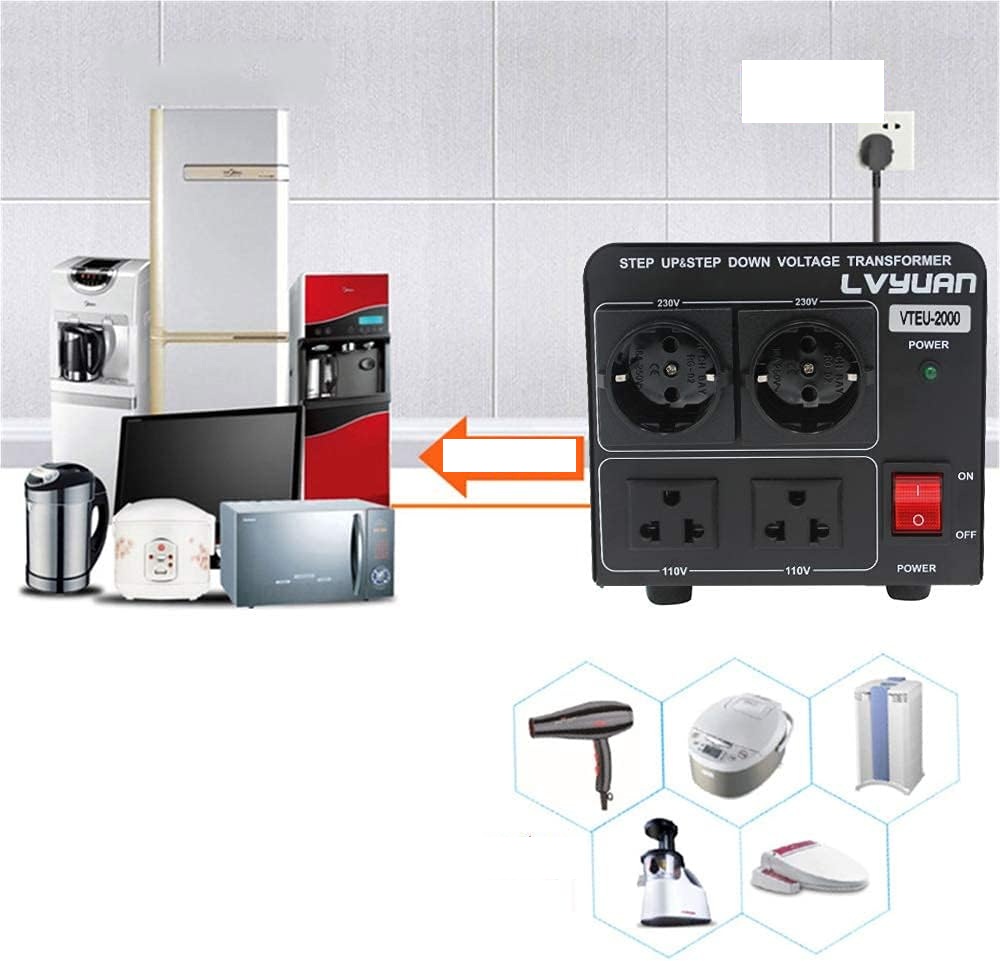 Konwerter napięcia 2000 VA 110V transformator pierścieniowy VTEU-2000 IEC