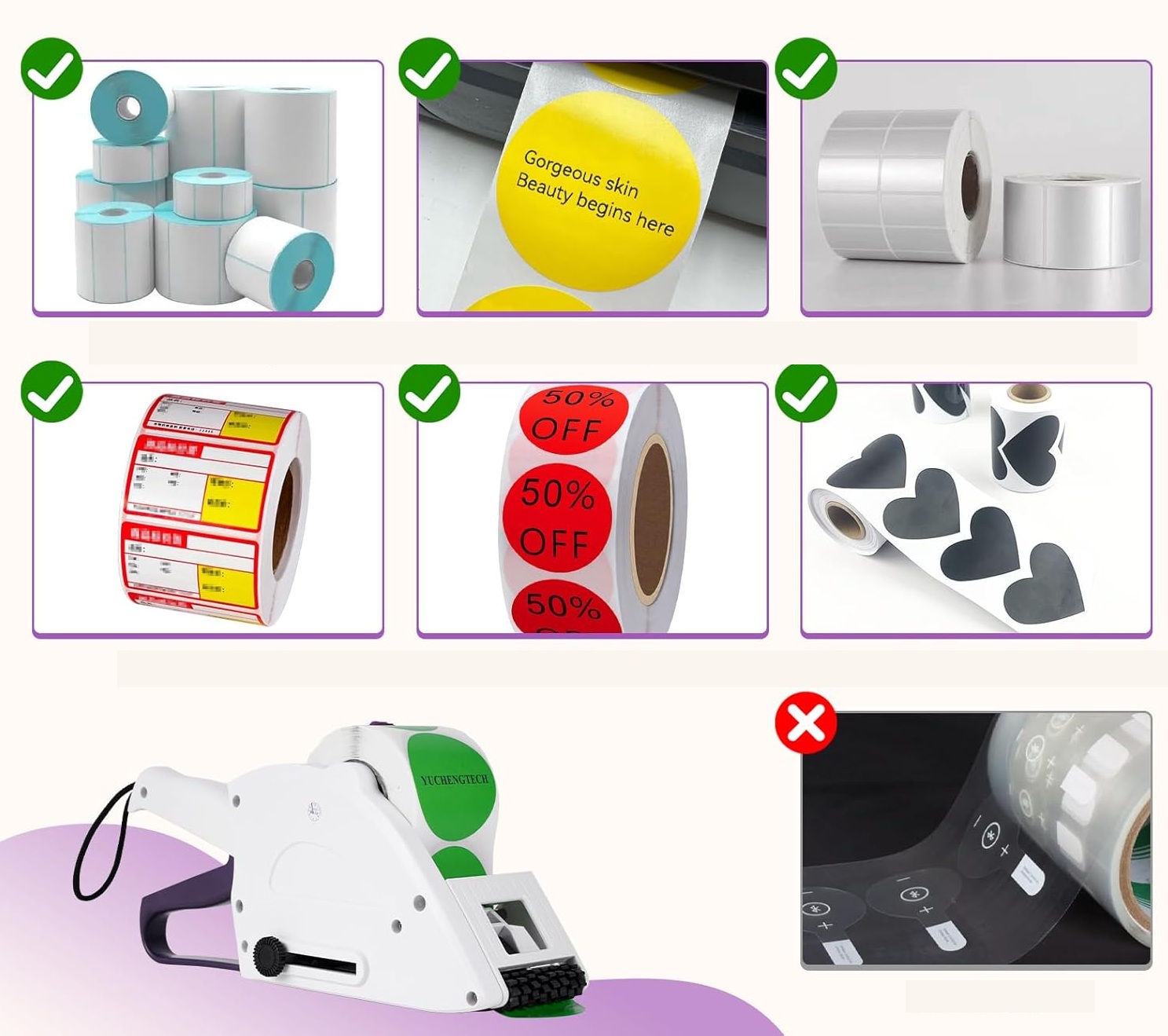 Aplikator etykiet ręczny YUCHENGTECH do etykiet o szerokości 20 mm-60 mm