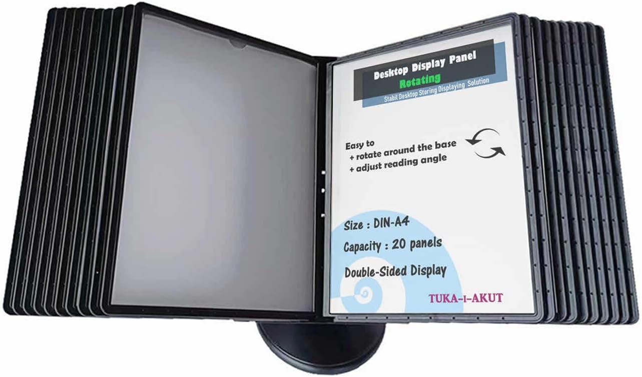 Tabliczki stołowe czarne regulowane obrotowe 360° TUKA-i-AKUT 20 szt.