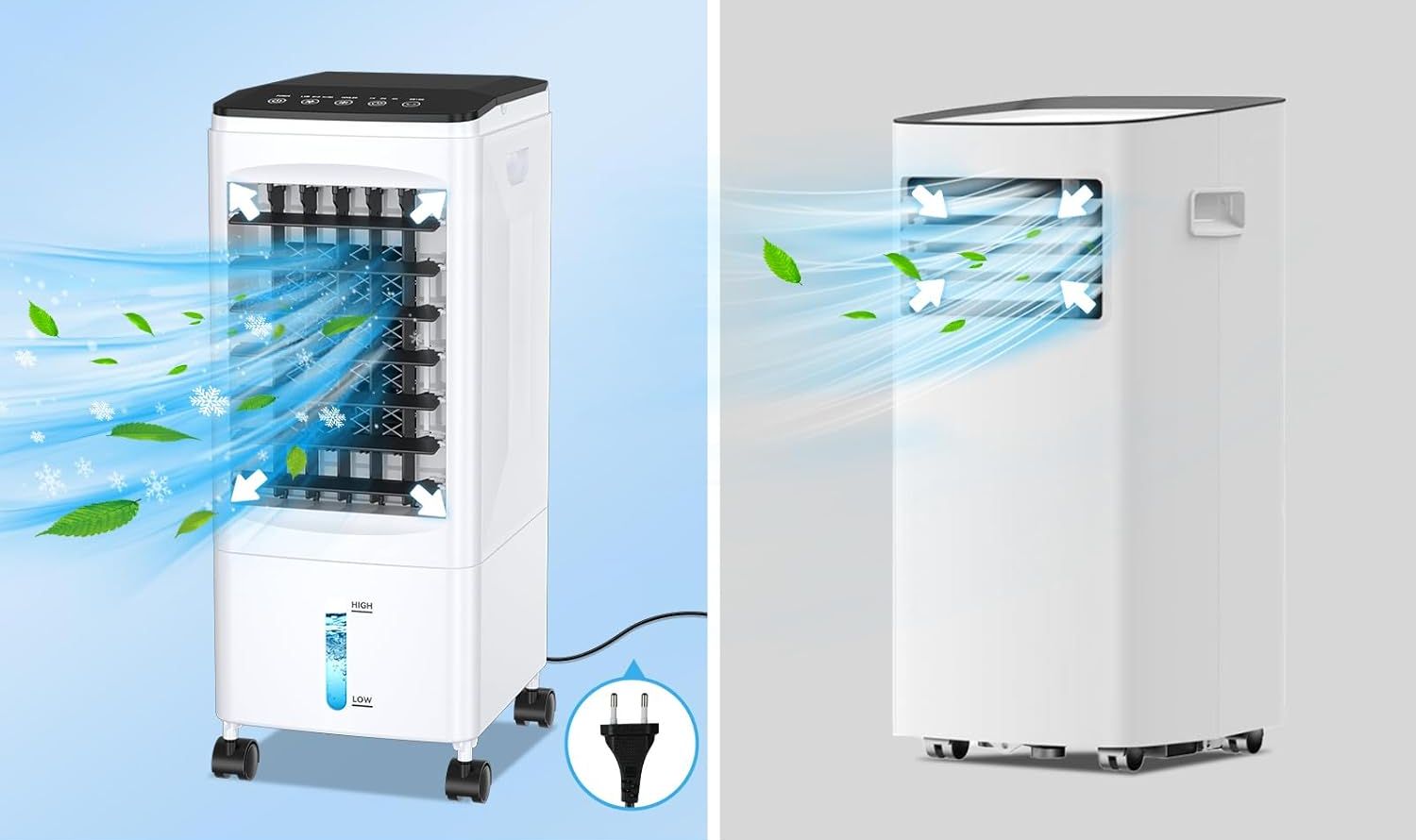 Klimatyzator przenośny z funkcją chłodzenia wodą 60W 6L POWYSTAWOWY