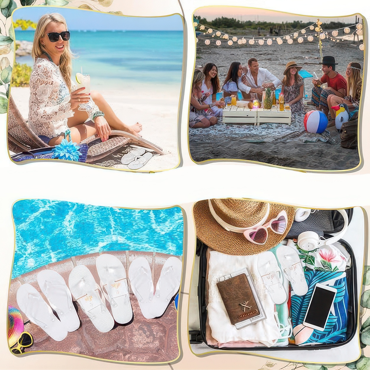 Kapcie dla gości weselnych Hestya 24 pary białe 4 rozmiary