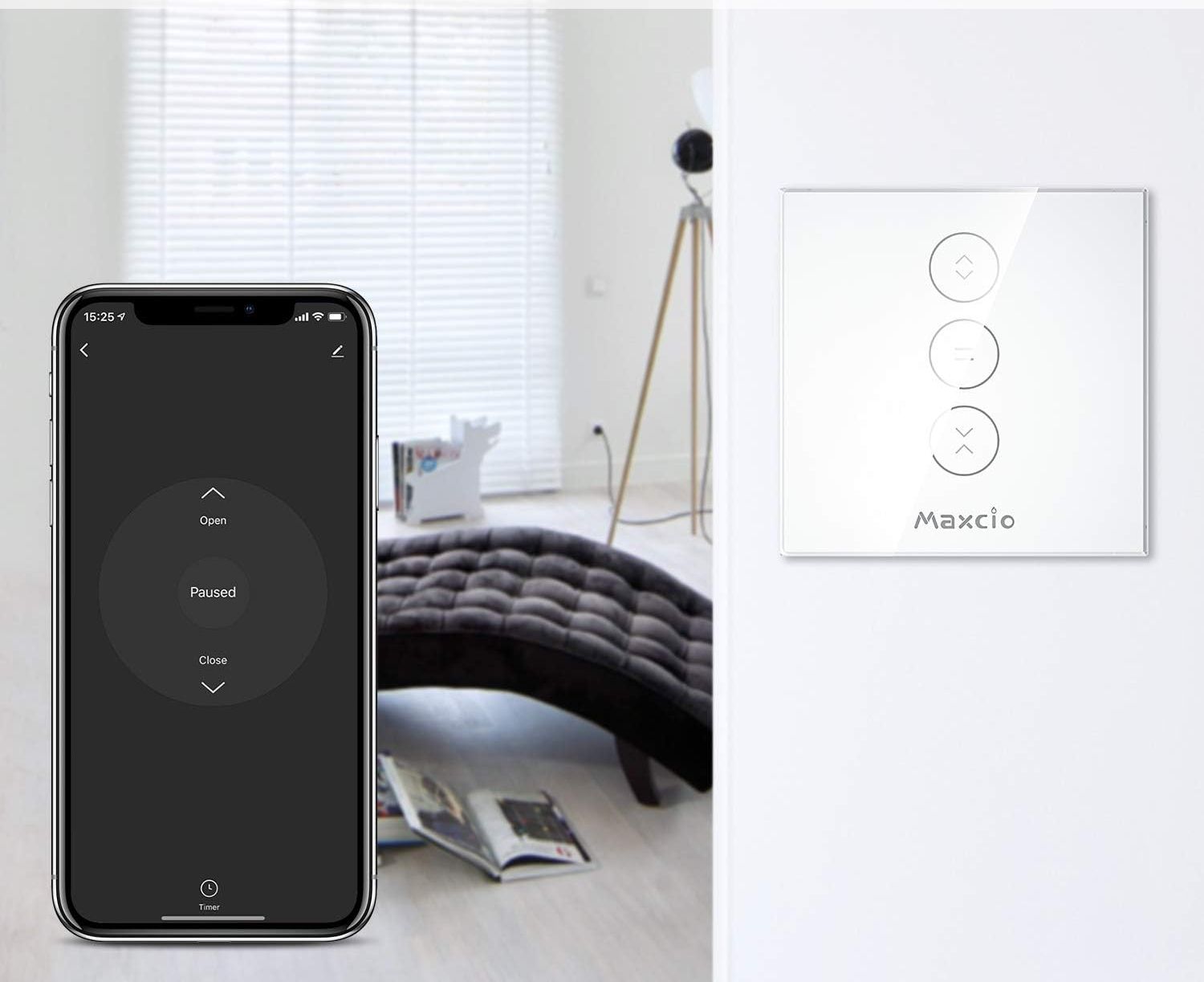 NIEKOMPLETNY Przełącznik rolet Maxcio WF-CS01 kompatybilny z Alexa 2 szt