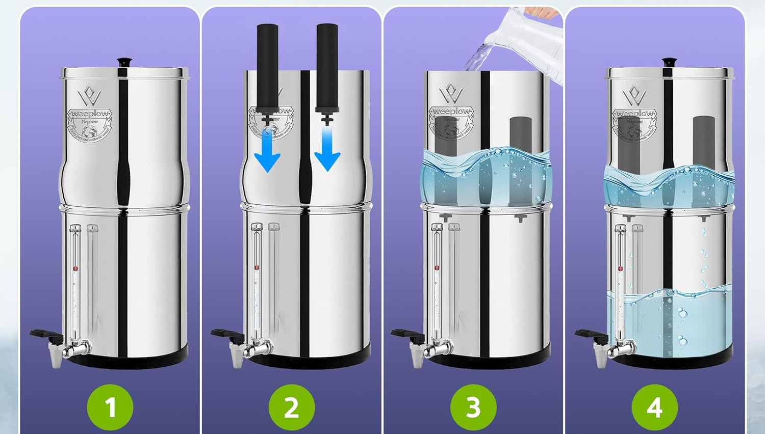 System filtracji grawitacyjnej Weeplow Neptune 11L AISI 304, Nowy z wadą