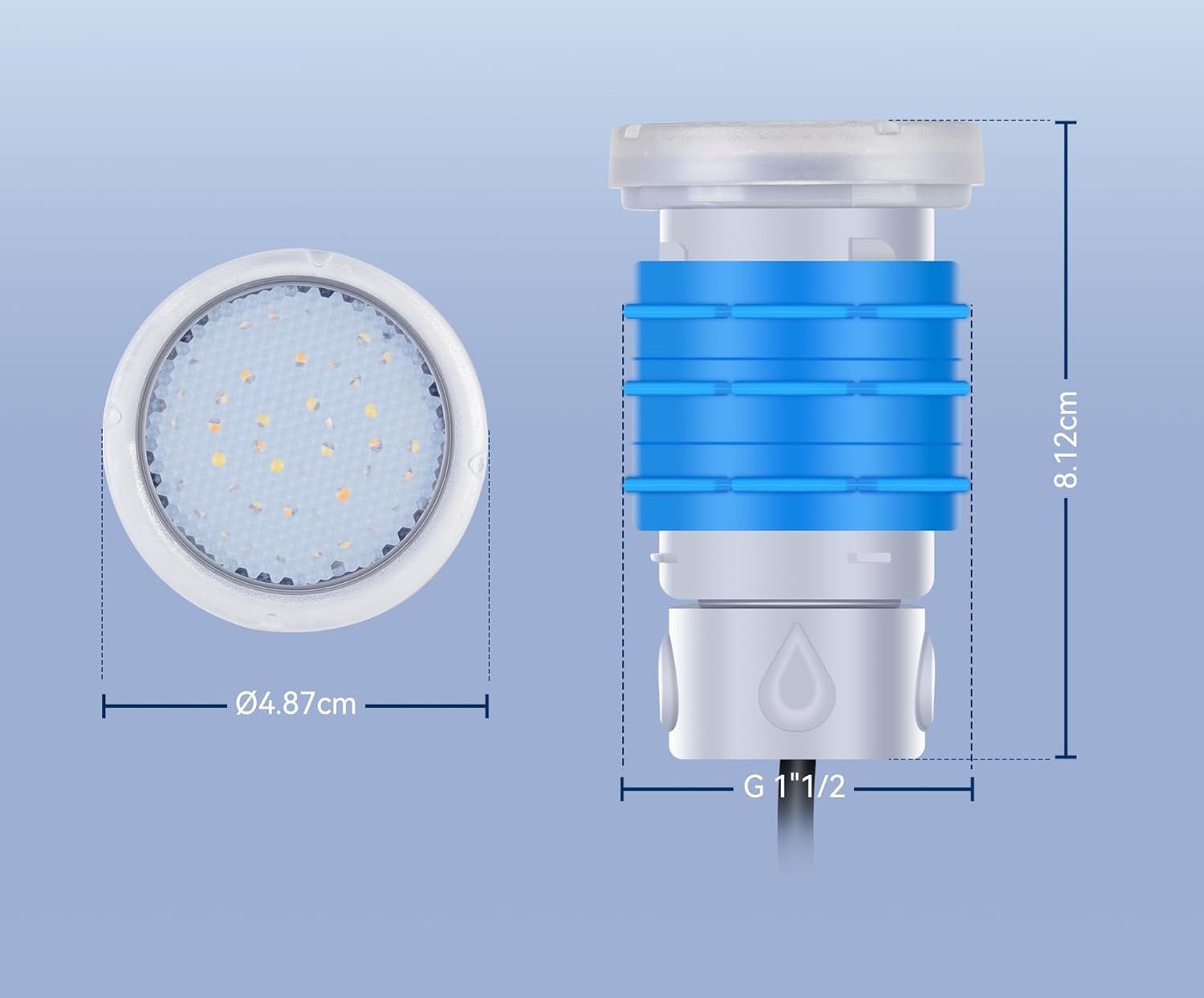 NIEKOMPLETNY Lampa basenowa mini LED LyLmLe PL06-CS6W(A)-D 6W RGB 2 szt.