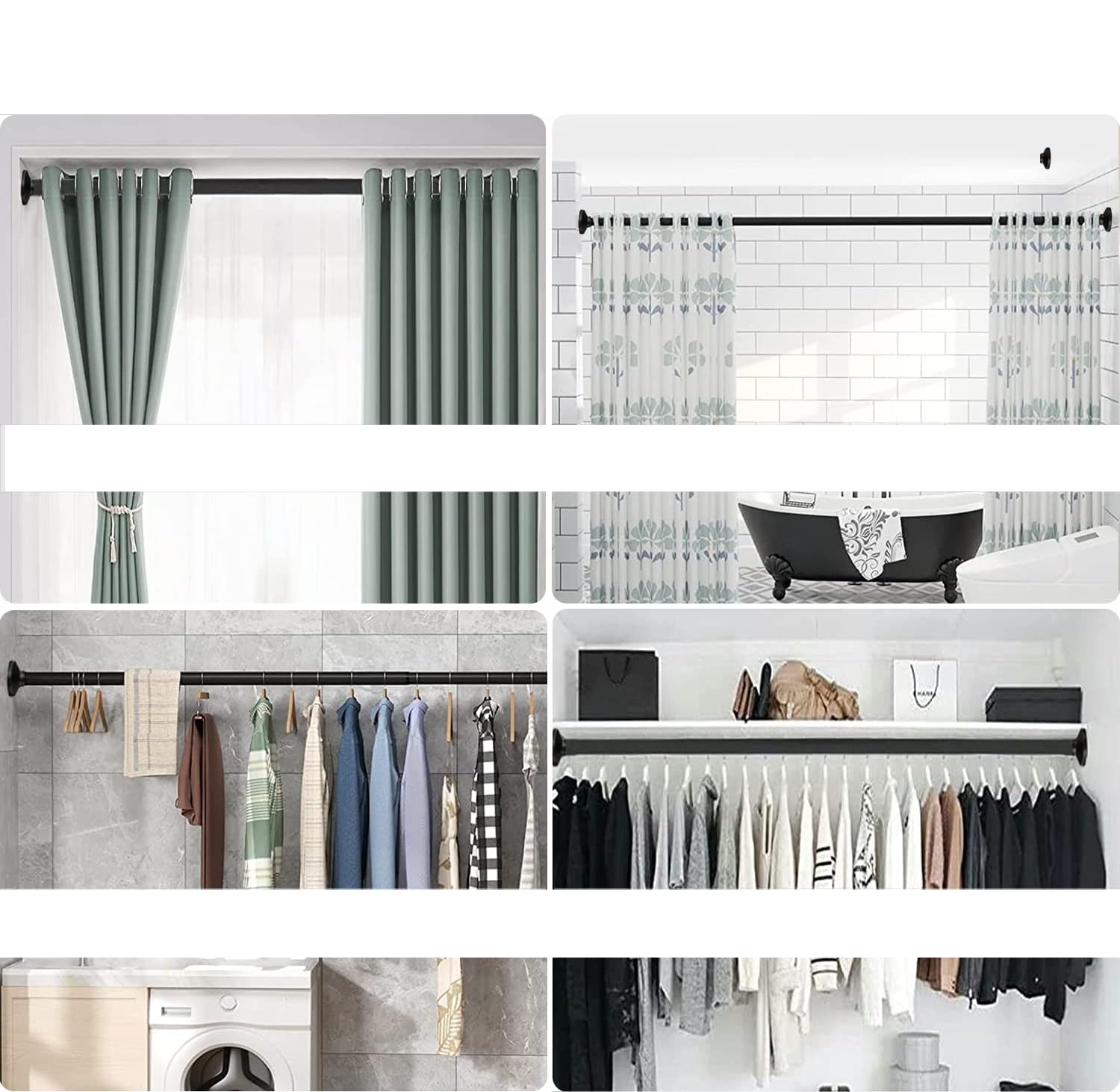 Drążek prysznicowy rozciągany bez wiercenia 160-220 cm Φ32 mm biały