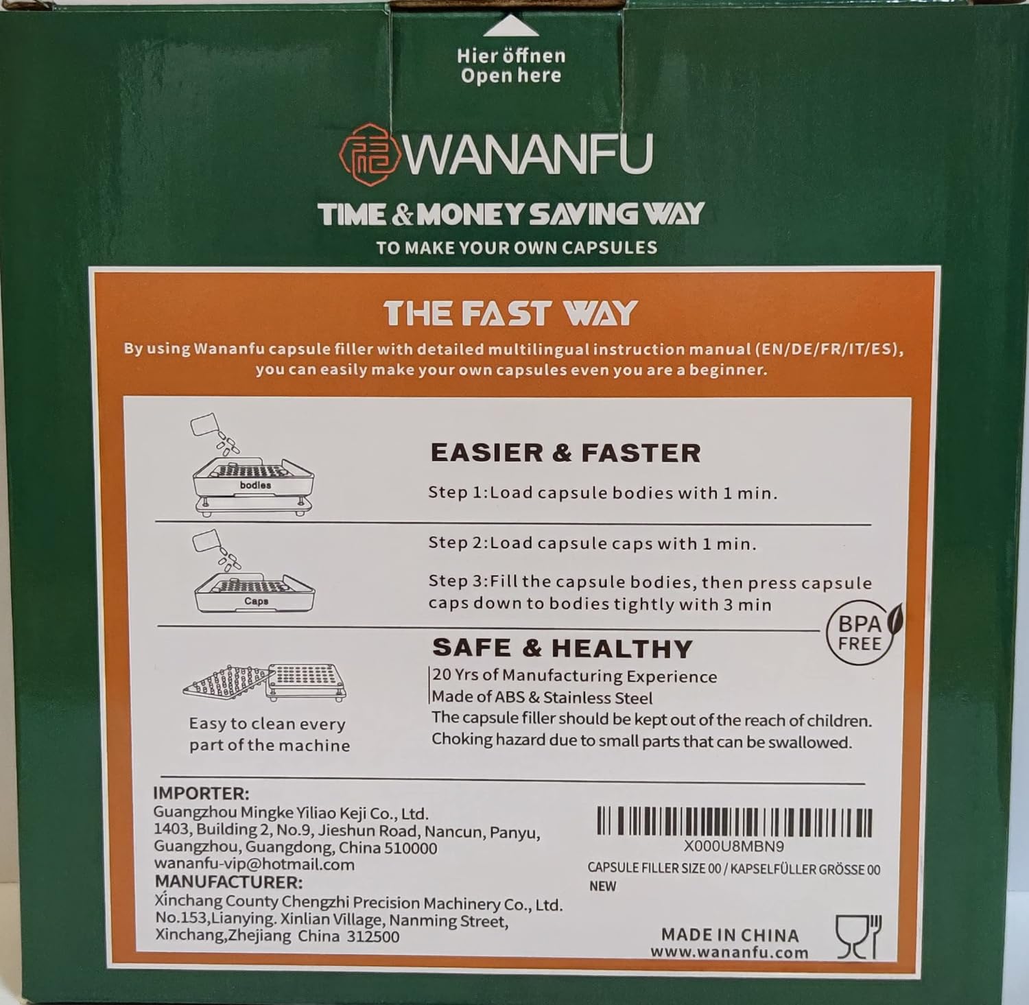 Maszyna do napełniania kapsułek kapsułkarka WANANFU 00 kapsułkarka manualna