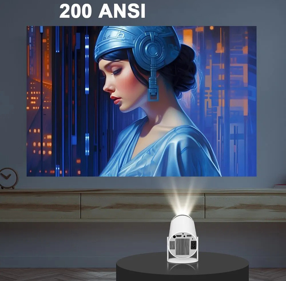 RESTEQ Projektor kina domowego HD Android 11 z WiFi 6 i Bluetooth 5.0