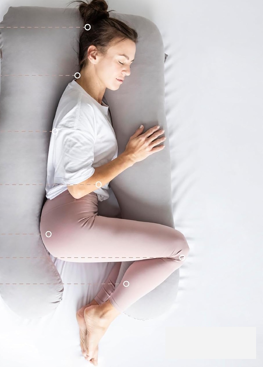 Poduszka ciążowa i do karmienia mimi kalu memory foam z maską do spania